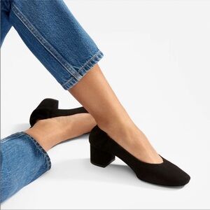 Everlane suede block heel pump